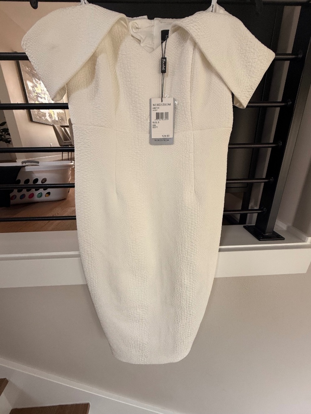 Bardot Ivory off shoulder dress Size Small New w tags